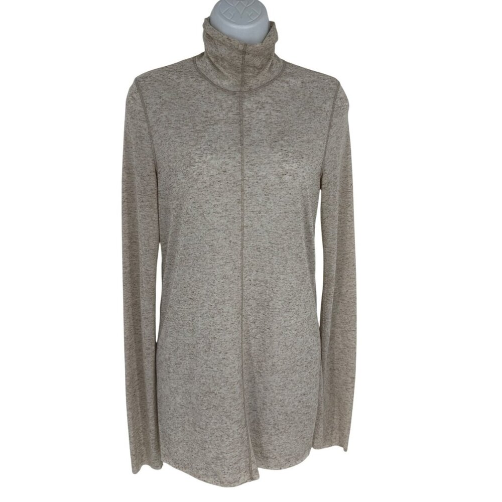 Free People Intimately Beige Heathered Long Sleeve Turtleneck Tunic Top Womens M
